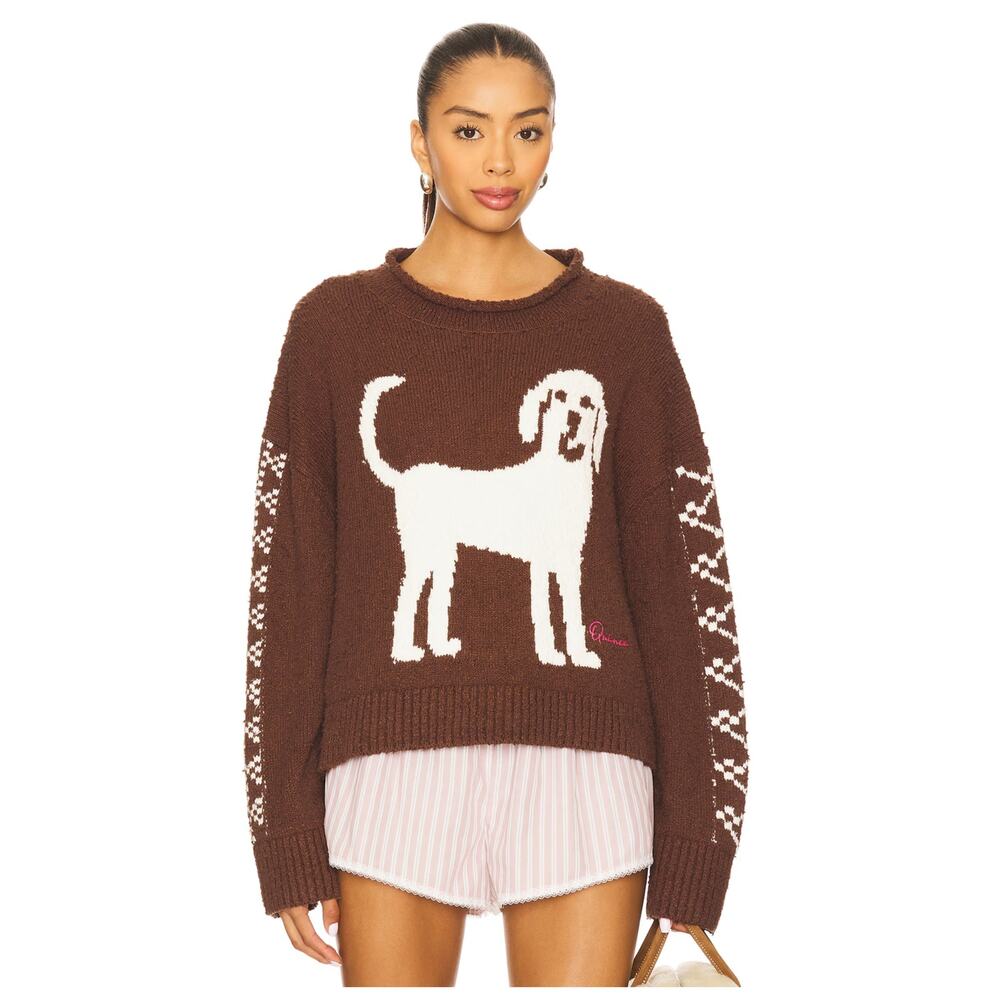 NEW FREE PEOPLE Story Book Cotton Blend Sweater In Brown Size Small - Picture 4 of 13